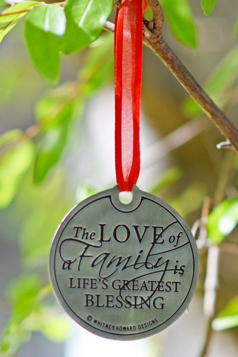 Handcrafted Family Blessing Christmas Ornament – Recycled Pewter Holiday Decor | Made in USA Whitney Howard Designs  Ornaments