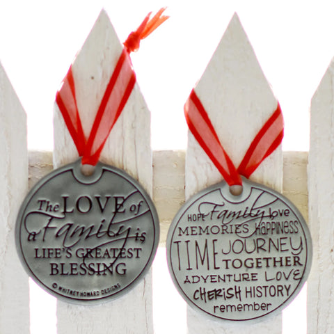Handcrafted Family Blessing Christmas Ornament – Recycled Pewter Holiday Decor | Made in USA Whitney Howard Designs  Ornaments