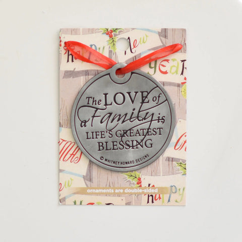 Handcrafted Family Blessing Christmas Ornament – Recycled Pewter Holiday Decor | Made in USA Whitney Howard Designs  Ornaments