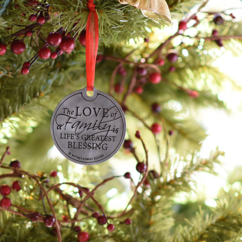 Handcrafted Family Blessing Christmas Ornament – Recycled Pewter Holiday Decor | Made in USA Whitney Howard Designs  Ornaments