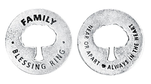 Handcrafted Family Blessing Ring Charm – Recycled Pewter Tree Token for Necklace or Keychain | Made in USA Whitney Howard Designs  Blessing Ring