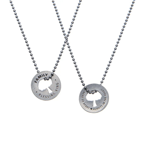 Handcrafted Family Blessing Ring Charm – Recycled Pewter Tree Token for Necklace or Keychain | Made in USA Whitney Howard Designs  Blessing Ring