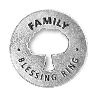 Handcrafted Family Blessing Ring Charm – Recycled Pewter Tree Token for Necklace or Keychain | Made in USA Whitney Howard Designs  Blessing Ring