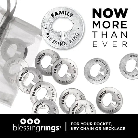 Handcrafted Family Blessing Ring Charm – Recycled Pewter Tree Token for Necklace or Keychain | Made in USA Whitney Howard Designs  Blessing Ring