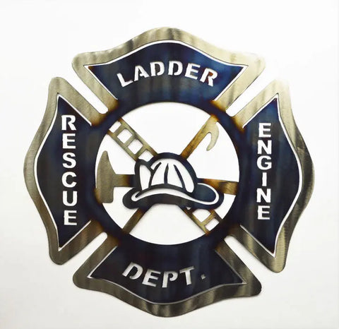 Handcrafted Firefighter Wall Art Metal Sculpture – Rustic Heat Finish | Made in USA Tribute Decor Knights Home Decor  item