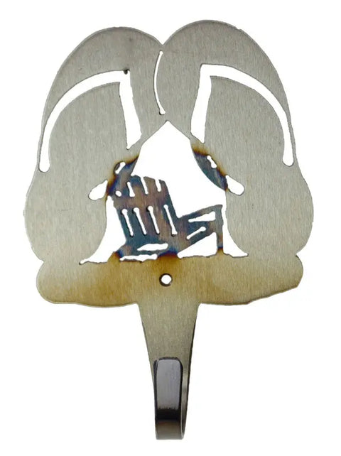 Handcrafted Flip Flops Wall Hook – Beach-Inspired Steel Coat and Towel Hanger | Made in USA Knights Home Decor  item