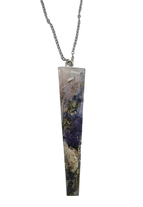 Handcrafted Floral Resin Pendant Necklace 18 Inch Chain – Custom Botanical Jewelry | Made in USA Michelle Marie Boutique  Necklace