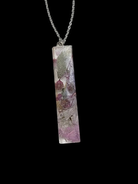 Handcrafted Floral Resin Pendant Necklace 18 Inch Chain – Custom Botanical Jewelry | Made in USA Michelle Marie Boutique  Necklace