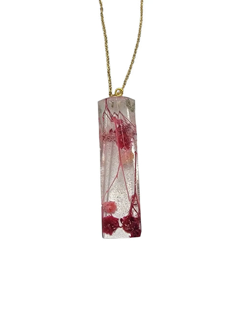 Handcrafted Floral Resin Pendant Necklace 18 Inch Chain – Custom Botanical Jewelry | Made in USA Michelle Marie Boutique  Necklace