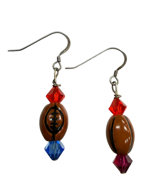 Handcrafted Football Crystal Dangle Earrings – Sporty Fan Jewelry | Made in USA by Michelle Marie Boutique Michelle Marie Boutique  Earring