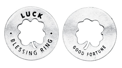 Handcrafted Four Leaf Clover Pocket Charm – Luck Blessing Ring Token | Made in USA Pewter Whitney Howard Designs  Blessing Ring