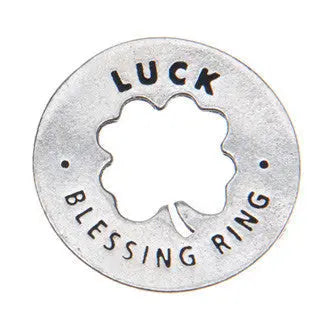 Handcrafted Four Leaf Clover Pocket Charm – Luck Blessing Ring Token | Made in USA Pewter Whitney Howard Designs  Blessing Ring