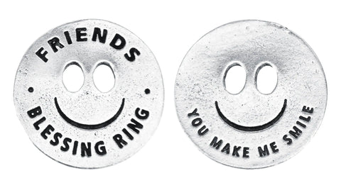 Handcrafted Friends Blessing Ring Charm – Inspirational Smiley Face Token | Made in USA Whitney Howard Designs  Blessing Ring
