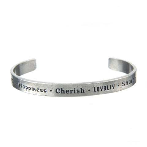 Handcrafted Friends Inspiration Cuff Bracelet – Recycled Pewter Open Bangle | Made in USA Whitney Howard Designs  Cuff Bracelets