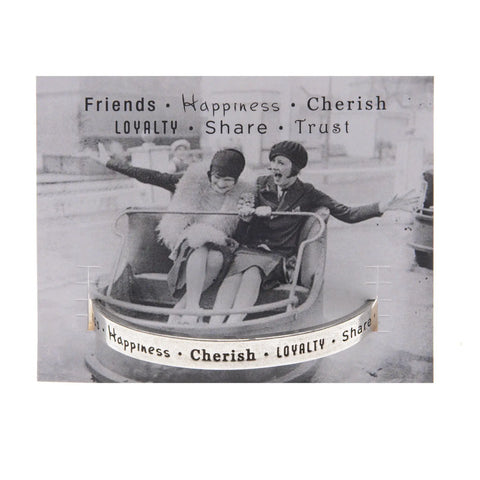 Handcrafted Friends Inspiration Cuff Bracelet – Recycled Pewter Open Bangle | Made in USA Whitney Howard Designs  Cuff Bracelets