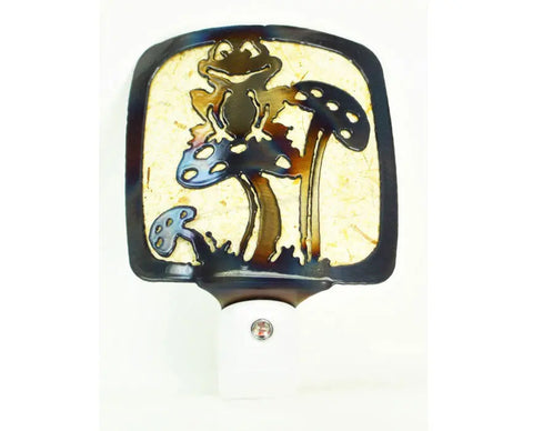 Handcrafted Frog on Mushroom Night Light – Unique Soft Glow Décor | Made in USA Knights Home Decor  item