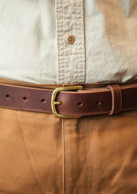 Handcrafted Full-Grain Latigo Leather Belt 1.25 Inch Width – Durable Slim Fit | Made in USA Homestead Brand  Belt