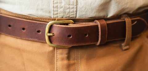 Handcrafted Full-Grain Latigo Leather Belt 1.25 Inch Width – Durable Slim Fit | Made in USA Homestead Brand  Belt