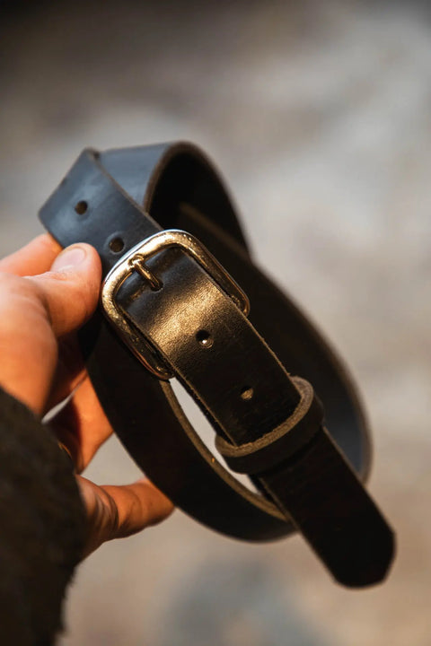 Handcrafted Full-Grain Latigo Leather Belt 1.25 Inch Width – Durable Slim Fit | Made in USA Homestead Brand  Belt