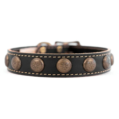 Handcrafted Full Grain Leather Dog Collar With Sunburst Studs – Durable Comfort | Made in USA Auburn Leathercrafters  item