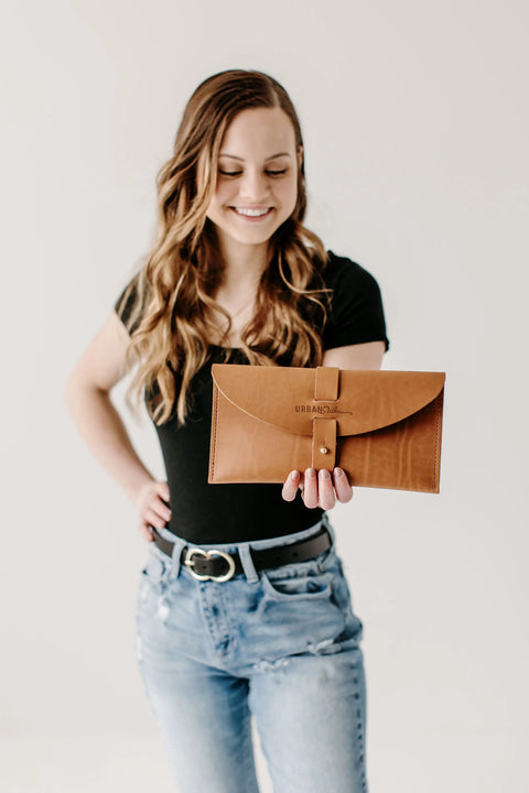 Handcrafted Full-Grain Leather Envelope Clutch – Sleek Design | Made in USA Urban Southern  Wallets