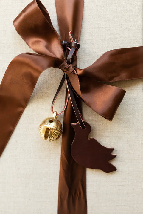 Handcrafted Full Grain Leather Reindeer Ornament 2x3 Inch – Rustic Holiday Decor | Made in USA Millstream Home 
