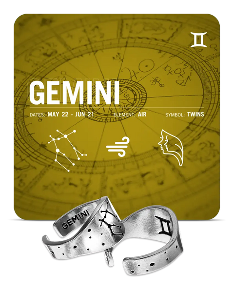 Handcrafted Gemini Zodiac Ring – Recycled Pewter Dual Constellation Design | Made in USA Whitney Howard Designs  Zodiac Rings