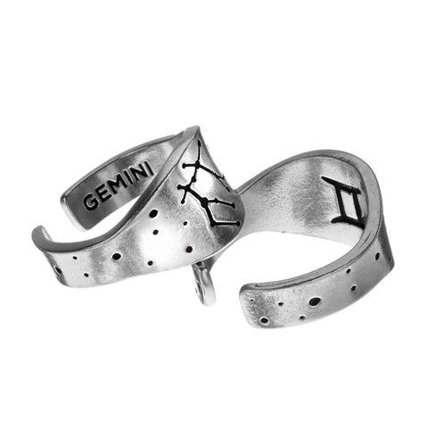 Handcrafted Gemini Zodiac Ring – Recycled Pewter Dual Constellation Design | Made in USA Whitney Howard Designs  Zodiac Rings