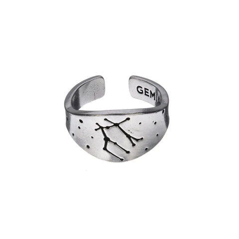 Handcrafted Gemini Zodiac Ring – Recycled Pewter Dual Constellation Design | Made in USA Whitney Howard Designs  Zodiac Rings