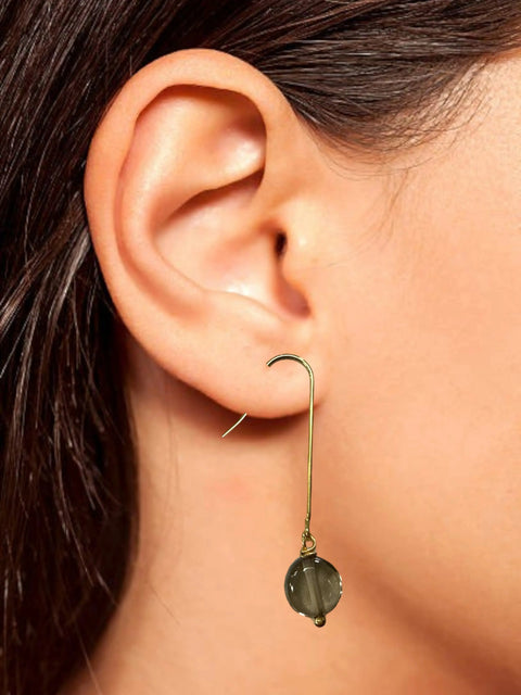 Delicate Crystal and Gemstone Drop Earrings on Gold-Plated Stainless Steel Michelle Marie Boutique  Earrings