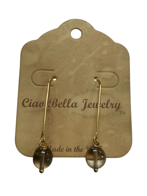 Handcrafted Gemstone Drop Earrings – Lightweight Gold-Plated Stainless Steel Wire Design | Made in USA Michelle Marie Boutique  Earrings