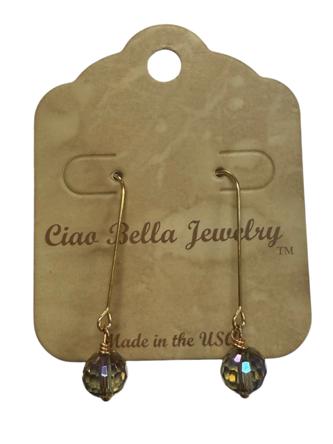 Handcrafted Gemstone Drop Earrings – Lightweight Gold-Plated Stainless Steel Wire Design | Made in USA Michelle Marie Boutique  Earrings