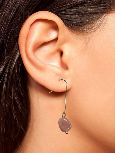 Handcrafted Gemstone Drop Earrings – Lightweight Gold-Plated Stainless Steel Wire Design | Made in USA Michelle Marie Boutique  Earrings