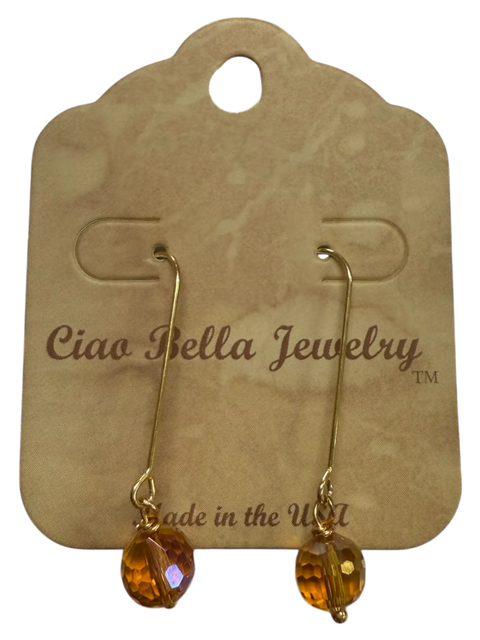 Handcrafted Gemstone Drop Earrings – Lightweight Gold-Plated Stainless Steel Wire Design | Made in USA Michelle Marie Boutique  Earrings