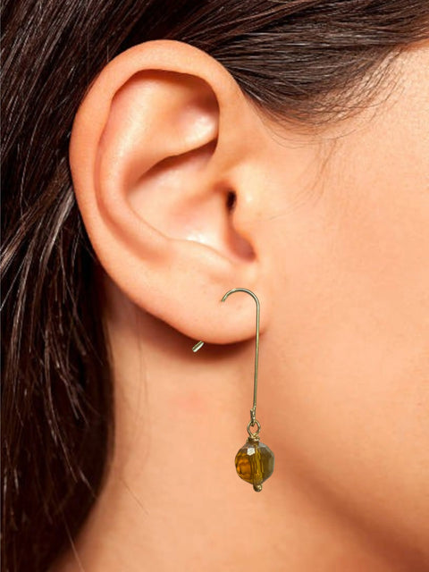 Handcrafted Gemstone Drop Earrings – Lightweight Gold-Plated Stainless Steel Wire Design | Made in USA Michelle Marie Boutique  Earrings