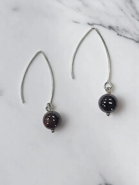 Handcrafted Gemstone Drop Earrings – Long Stainless Steel Hooks – Choose Custom Stone | Made in USA Michelle Marie Boutique  Earring
