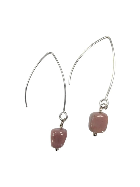 Handcrafted Gemstone Drop Earrings – Long Stainless Steel Hooks – Choose Custom Stone | Made in USA Michelle Marie Boutique  Earring