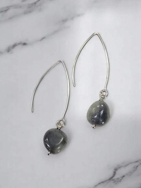 Handcrafted Gemstone Drop Earrings – Long Stainless Steel Hooks – Choose Custom Stone | Made in USA Michelle Marie Boutique  Earring
