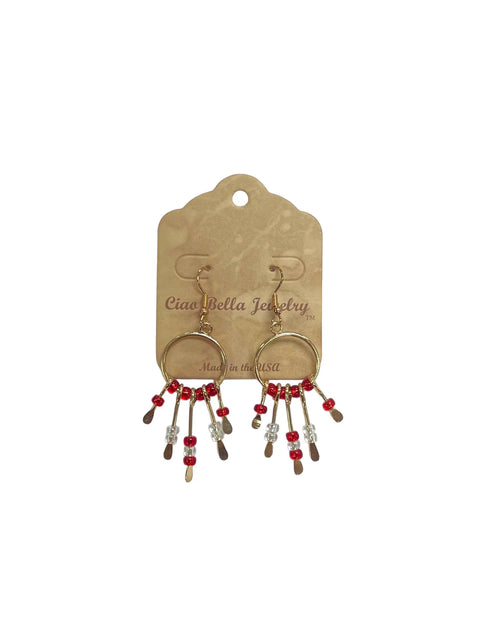 Handcrafted Gemstone Hoop Earrings – Boho Style Gold Plated Design | Michelle Marie Boutique | Made in USA Michelle Marie Boutique  Earrings
