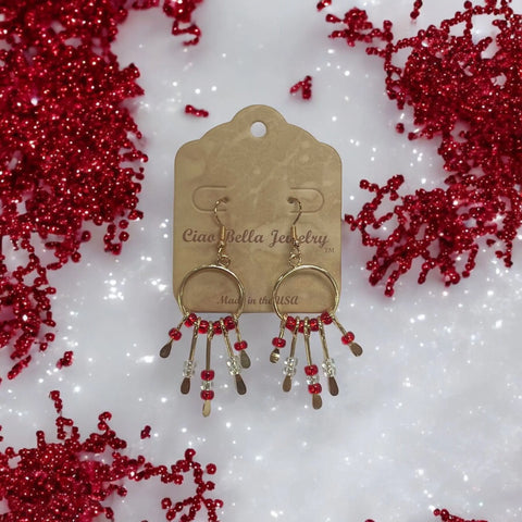 Handcrafted Gemstone Hoop Earrings – Boho Style Gold Plated Design | Michelle Marie Boutique | Made in USA Michelle Marie Boutique  Earrings
