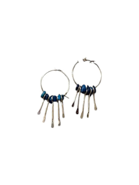 Handcrafted Gemstone Hoop Earrings – Boho Style Gold Plated Design | Michelle Marie Boutique | Made in USA Michelle Marie Boutique  Earrings