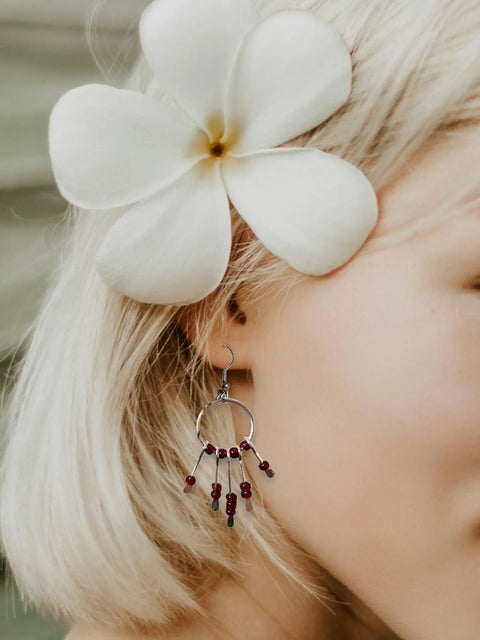 Handcrafted Gemstone Hoop Earrings – Boho Style Gold Plated Design | Michelle Marie Boutique | Made in USA Michelle Marie Boutique  Earrings