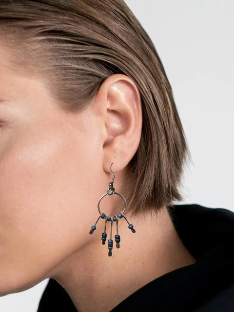 Handcrafted Gemstone Hoop Earrings – Boho Style Gold Plated Design | Michelle Marie Boutique | Made in USA Michelle Marie Boutique  Earrings