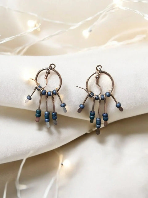 Handcrafted Gemstone Hoop Earrings – Boho Style Gold Plated Design | Michelle Marie Boutique | Made in USA Michelle Marie Boutique  Earrings