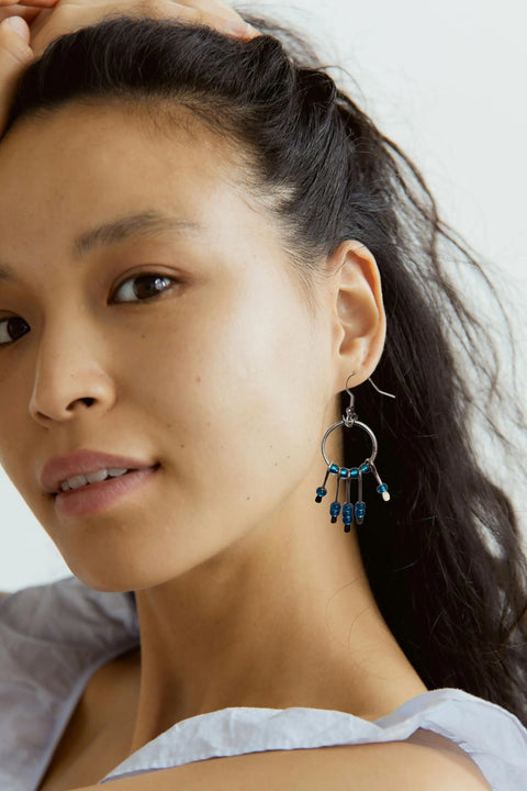 Handcrafted Gemstone Hoop Earrings – Boho Style Gold Plated Design | Michelle Marie Boutique | Made in USA Michelle Marie Boutique  Earrings