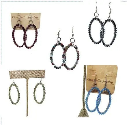 Handcrafted Gemstone Oval Hoop Earrings – Artisan Jewelry Collection | Made in USA Jewelry Michelle Marie Boutique  Earrings