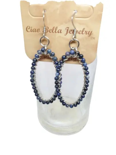 Handcrafted Gemstone Oval Hoop Earrings – Artisan Jewelry Collection | Made in USA Jewelry Michelle Marie Boutique  Earrings
