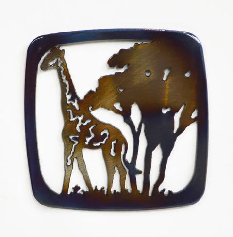 Handcrafted Giraffe Coaster – Wildlife-Themed Home Decor | Handmade in USA Knights Home Decor  item