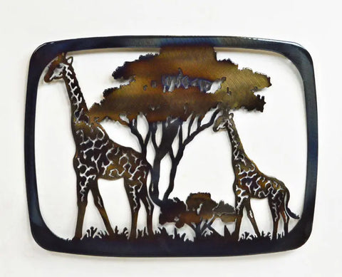 Handcrafted Giraffe Kitchen Casserole Dish Holder – Rustic Metal Art Decor | Made in USA Knights Home Decor  item
