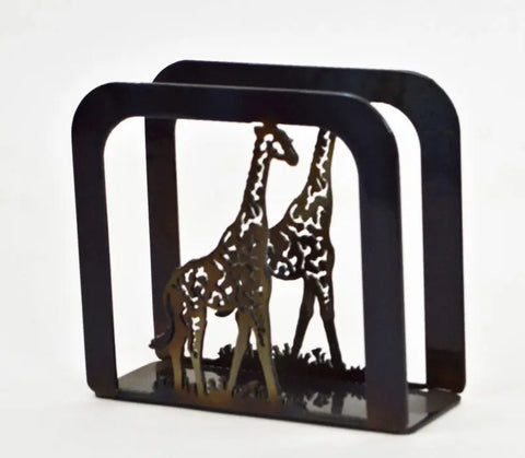 Handcrafted Giraffe Napkin Holder – 6 Inch Decorative Metal Organizer | Made in USA Knights Home Decor  item
